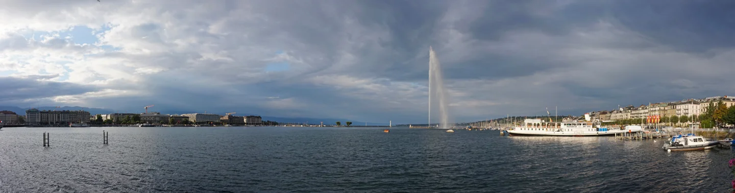 Lake Geneva and its Jet d’Eau fountain, Switzerland